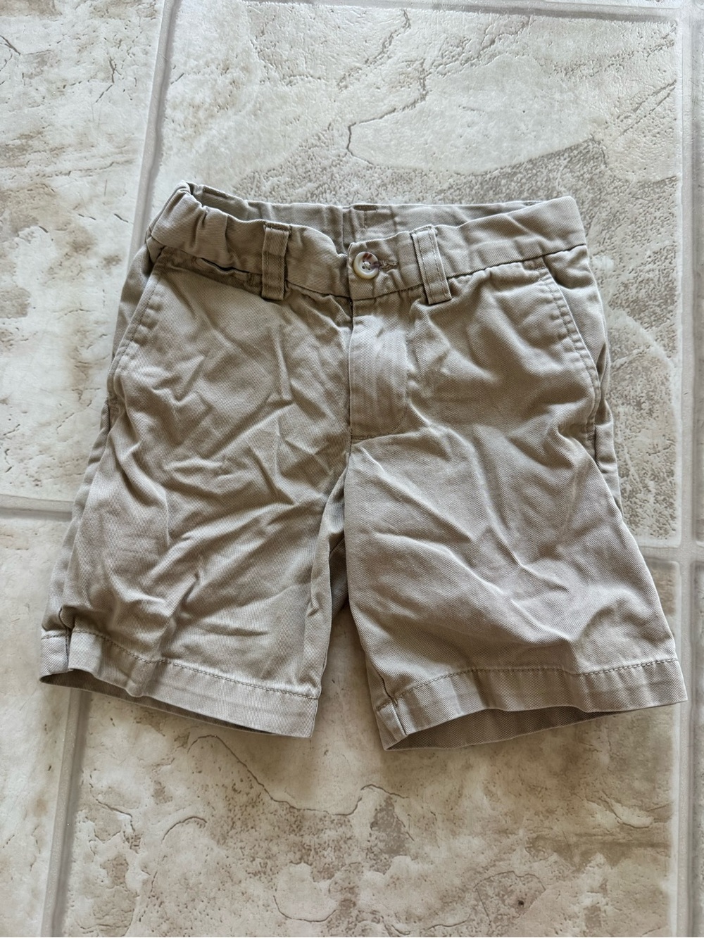 Polo Ralph Lauren Boys Chino Khaki Shorts 4T Beige Zip Up Casual Preppy Classic
